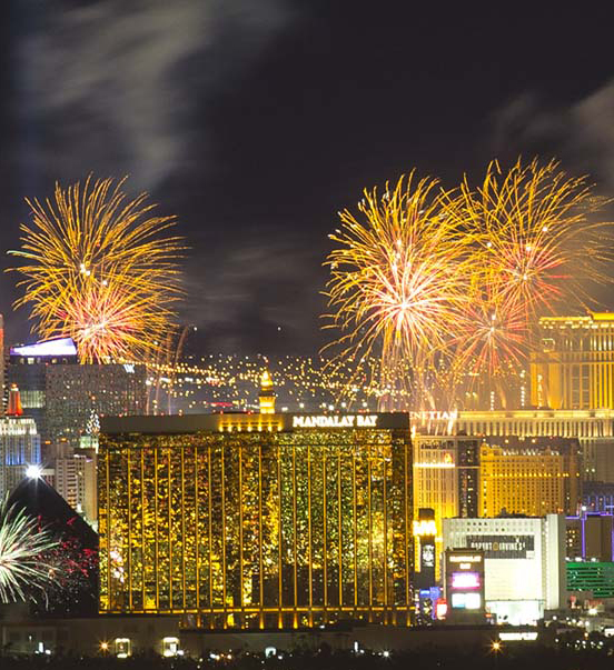 Fireworks on New Years Eve in Las Vegas